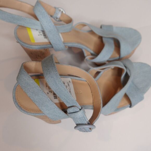 Veronica Beard Lalana Platform ankle Heels Blue Denim Women's Size 10 NEW - Picture 4 of 10